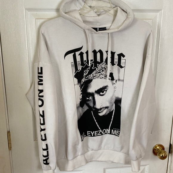 Bershka Other - Bershka White Tupac All Eyez on Me Graphic Hoodie